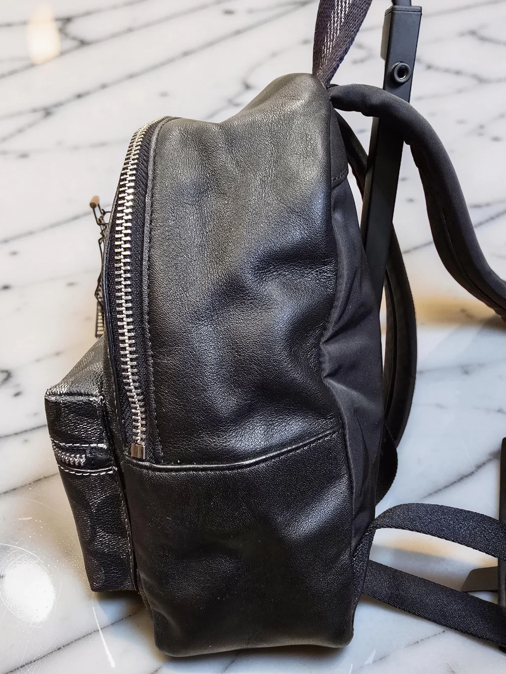 Coach Mini Charlie Backpack in Signature Metallic Canvas